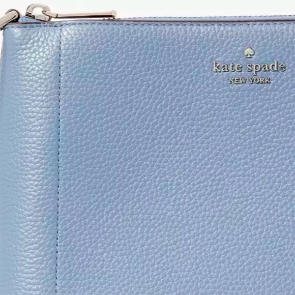 S Kate Spade Leila Crossbody Bag Blue Pebbled Leather Purse KG464 NWT $299 - Picture 4 of 6